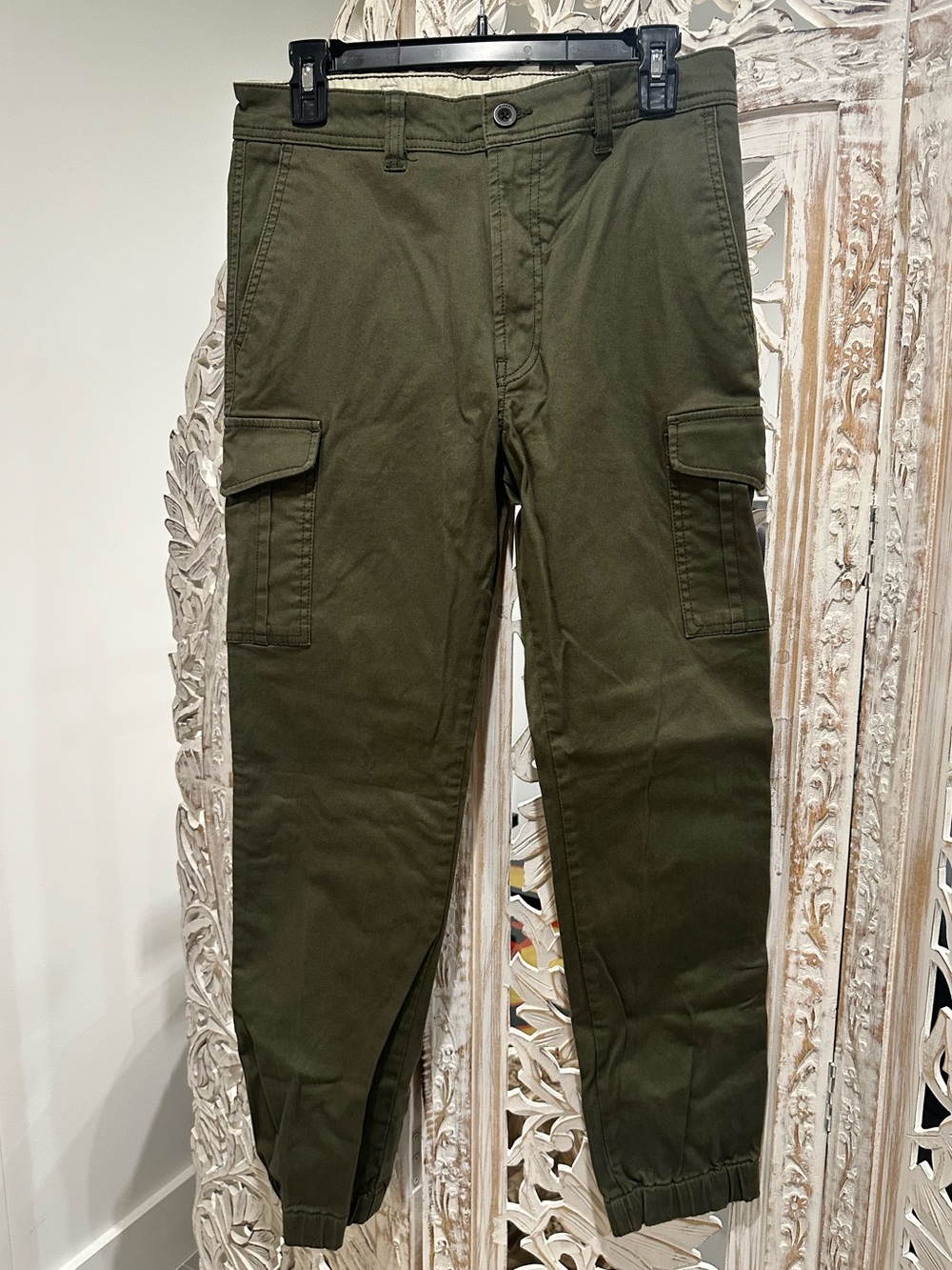 Diesel Olive Green jogger Cargo Pants with Elastic Ankles